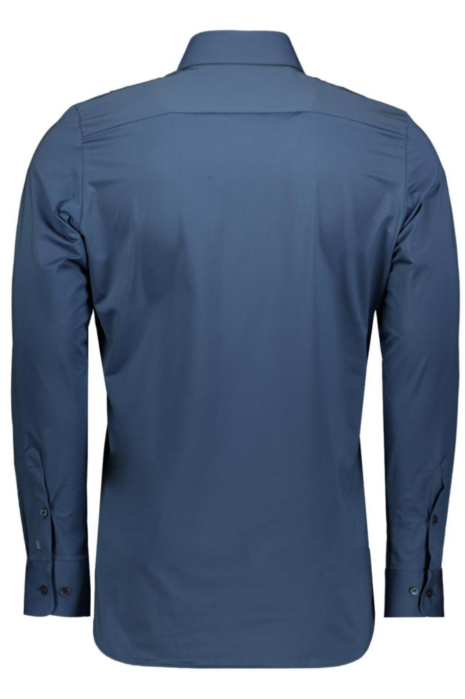 OVERHEMD E21300 21750 148 PLAIN PETROL BLUE